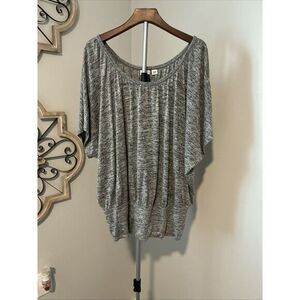 CATO Women's Black White Tweed Dolman Sleeves 18/20W Top‎